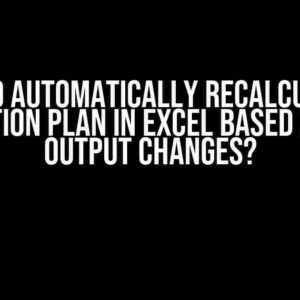 How to Automatically Recalculate a Production Plan in Excel Based on Daily Output Changes?