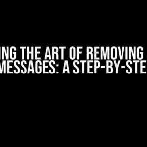 Mastering the Art of Removing Specific MSMQ Messages: A Step-by-Step Guide